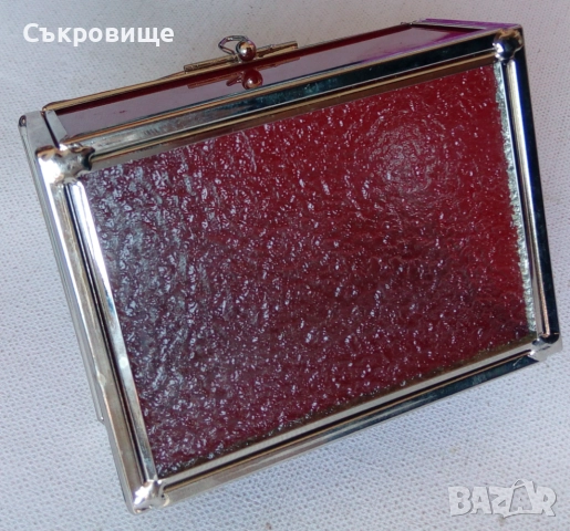 Стъклена кутия за бижута - стъкло, метал, снимка 4 - Други - 51460470