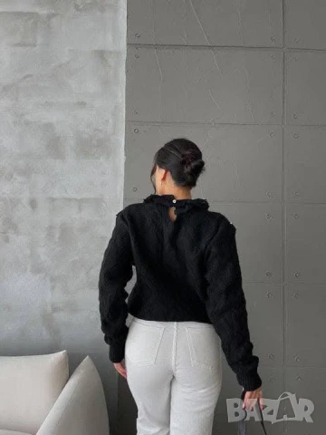 пуловер с дантели и перли , снимка 2 - Блузи с дълъг ръкав и пуловери - 50889798