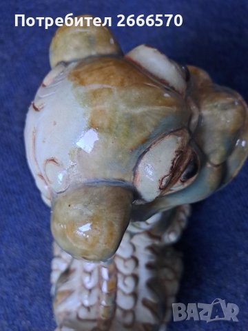  Vintage Large Ceramic Foo Dog Statue      Китаиски порцелан , китайско кучие, снимка 9 - Антикварни и старинни предмети - 41681370