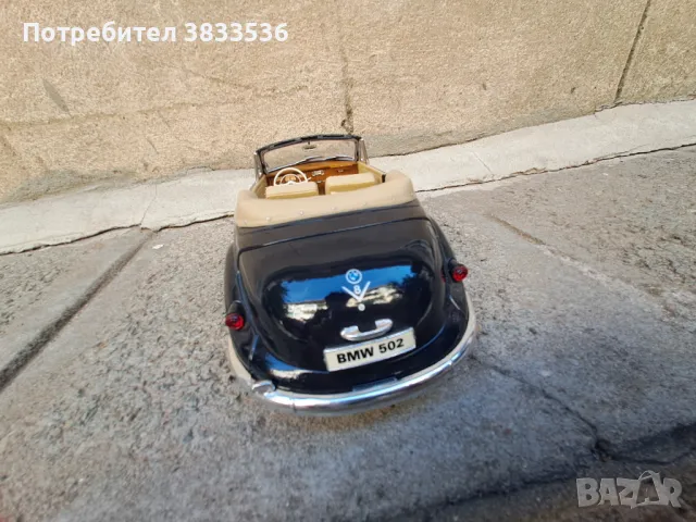BMW 502/ 1955г. мащаб  1:18  кабрио, ретро метален колекционерски модел, снимка 6 - Колекции - 47568002