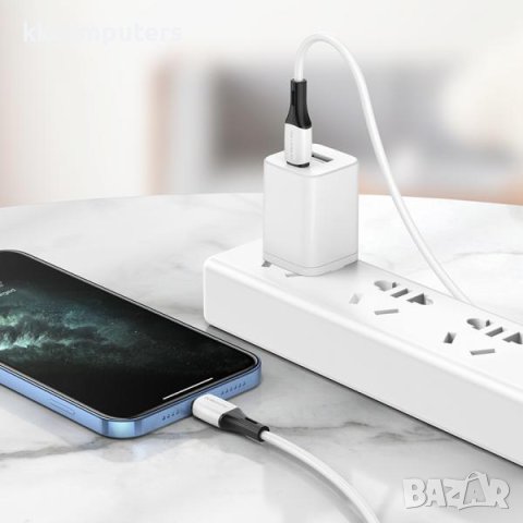 Borofone PD Lightning (iPhone) - Type-C, Кабел, 20W, 3.0A ,1m BX79 / Бял / Баркод : 2402293, снимка 3 - USB кабели - 40398019