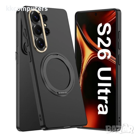 Магнитен Калъф GKK за Samsung Galaxy S26 Ultra - Тънък PC гръб, Метална въртяща се стойка, Шокоустой, снимка 2 - Калъфи, кейсове - 53681079