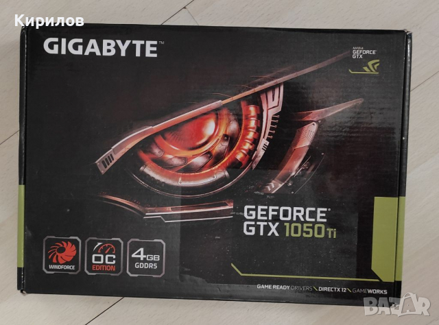GIGABYTE GeForce GTX 1050 Ti OC 4GB video card видеокарта геймърска 