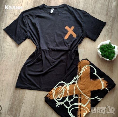 Памучни дамски тениски с гумирано лого - два цвята - 24 лв., снимка 1 - Тениски - 44289384