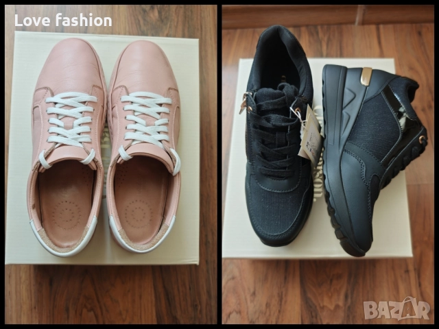 Черни сникърси и кецове естествена кожа 