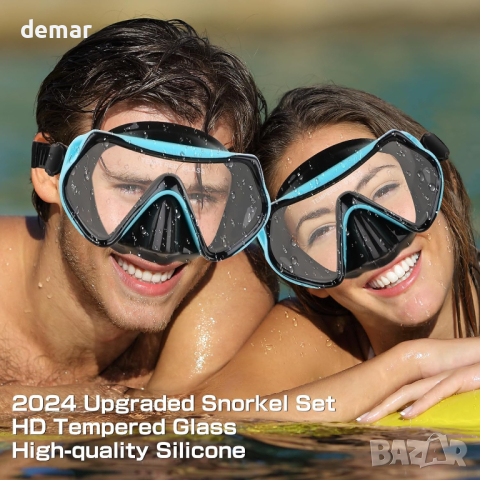 Комплект шнорхел и маска за гмуркане с панорамна гледка без мъгла за възрастни, снимка 4 - Водни спортове - 44620669