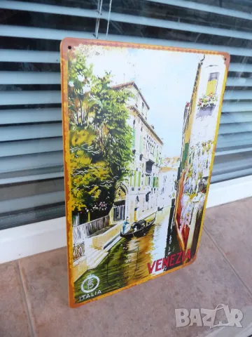 Метална табела разни Венеция каналите лодки лодкар романтика мостчета, снимка 2 - Декорация за дома - 49210559