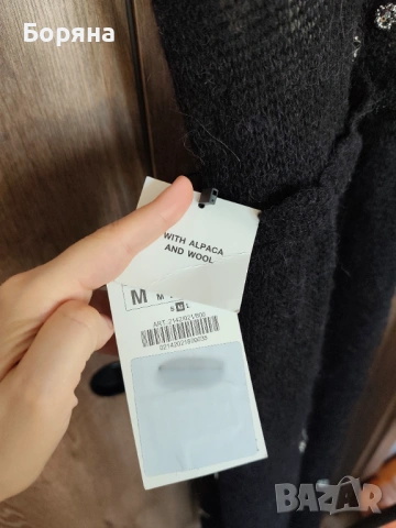 ZARA нова с етикет рокля от алпака с камъни, снимка 12 - Рокли - 53724624