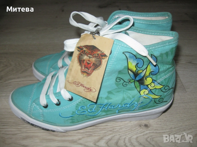 Ed Hardy дамски кецове на платформа 40 номер
