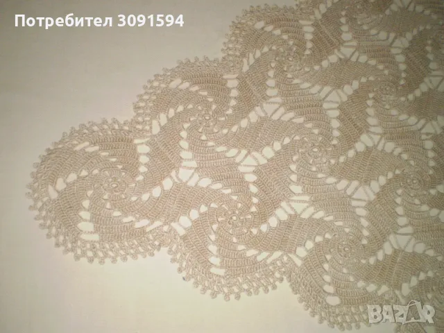 Старинна реколта от 30-те години на миналия век, ръчно плетена  покрика за маса, снимка 6 - Антикварни и старинни предмети - 49269015