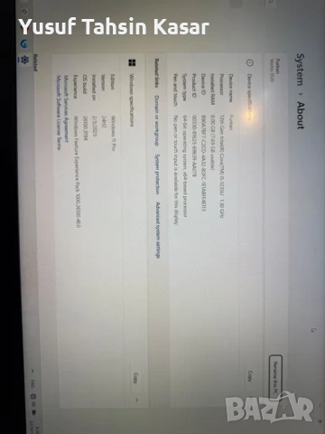 Dell Vostro Laptop 3520 12th Gen Intel(R) Core(TM) i5-1235U