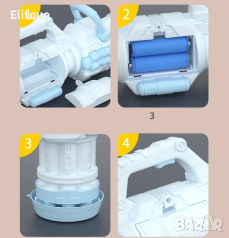 Модерен пистолет за сапунени балончета с батерии и удобна дръжка / Цвят: Син, Розов, снимка 3 - Други - 52819748