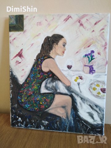 Картина " Жената " с маслени бои и акрил, снимка 2 - Картини - 41374241