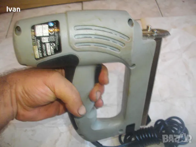 15-32мм Комбиниран Голям Немски Професионален Електрически Такер Дърводелски Почти Нов TOP CRAFT