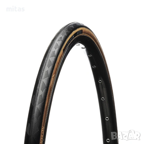 Велосипедна гума Nitro 2 (700x28C) (28x622), Шосейна, Черна/Бежов борд, снимка 2 - Части за велосипеди - 40975411