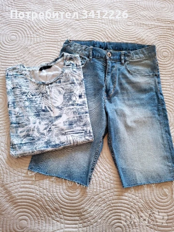 Тениска и къс панталон H&M 158/164 , S, снимка 1