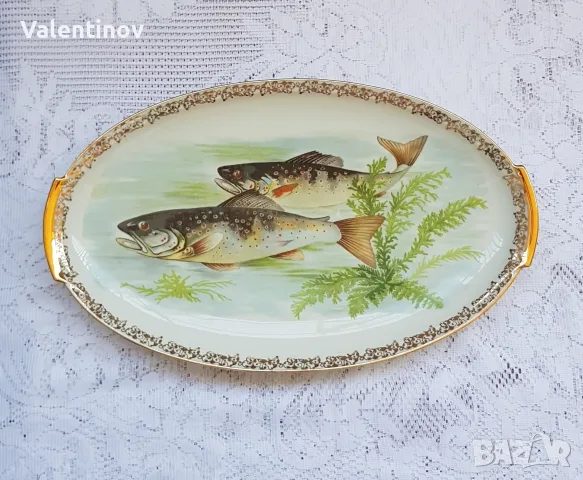 Старинно порцеланово плато- Лимож- Франция 