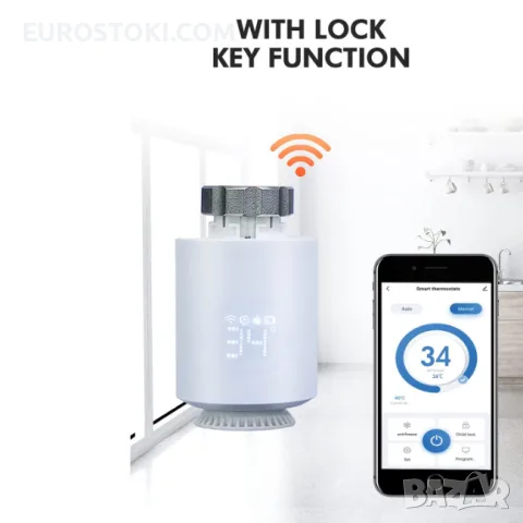 Комплект WiFi термоглави за радиатор Sewens Smarthome ME167, 2 броя смарт термостат за радиатор, снимка 3 - Радиатори - 56169697
