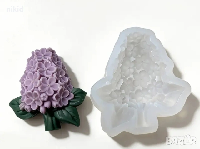 голям люляк силиконов молд форма фондан гипс шоколад смола свещ, снимка 2 - Форми - 53263817