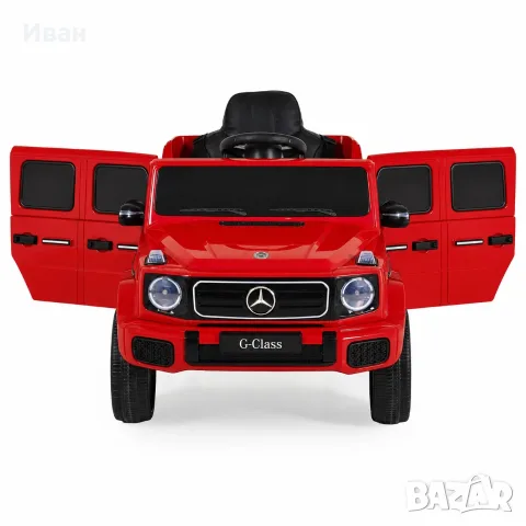 ТОП ЦЕНА!НОВО!Акумулаторен джип Mercedes-Benz G580 RED с 12V батерия,МЕКИ ГУМИ,кожена седалка,USB, снимка 4 - Детски велосипеди, триколки и коли - 56125037
