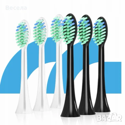 Комплект от 2 броя електрическа звукова четка Toothie X 2в1 с 6 накрайника и зарядна база, снимка 9 - Други - 55969545