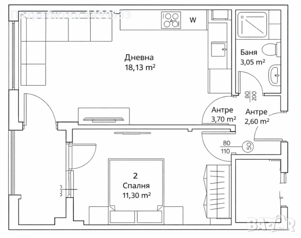 Разкошен двустаен апартамент, снимка 7 - Апартаменти - 53676201