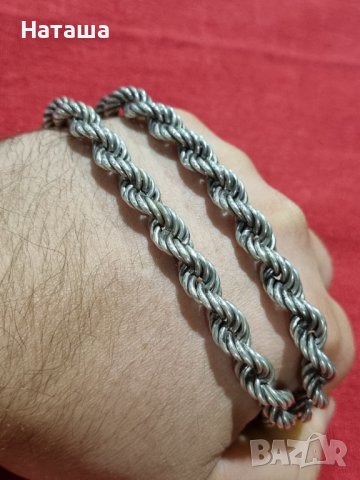 Сребърен синджир въже 925 , снимка 4 - Колиета, медальони, синджири - 42146057