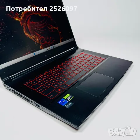 MSI Thin GF63/144Hz 15,6”/i7-12650H 24MB/RTX 4060 8GB/16GB/512GB, снимка 2 - Лаптопи за игри - 55902753