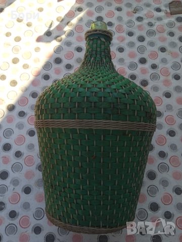 Стара дамаджана 15 литра зелено стъкло