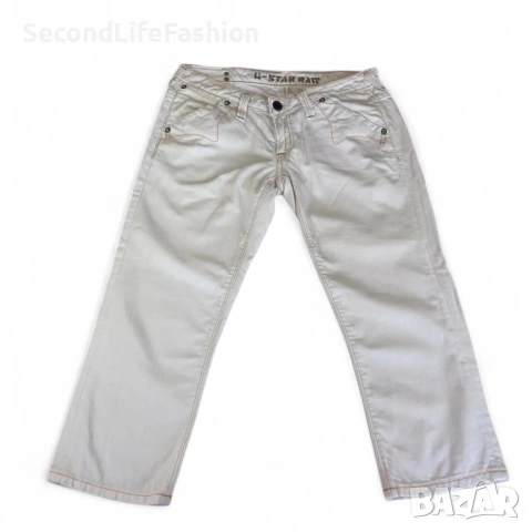 Дамски памучни дънки G-Star Raw 3301 къси с прави крачоли размер 29