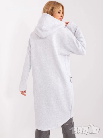 Дамски дълъг преходен суичър с качулка и цип Tina, 5цвята , снимка 7 - Суичъри - 52930321