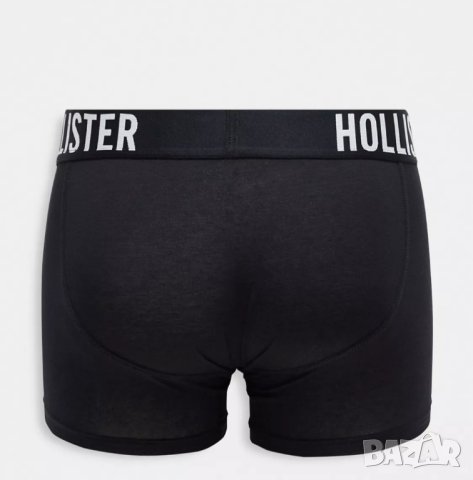 Hollister L-Мъжки черен памучен боксер , снимка 2 - Бельо - 41545416