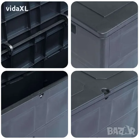 vidaXL Градинска кутия за съхранение, 320 л, черна, снимка 6 - Ракли - 56147592