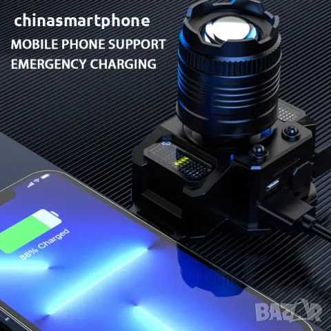 Водоустойчив челник с XHP50 диод, сензорно управление и допълнителна COB светлина, снимка 9 - Къмпинг осветление - 48875489