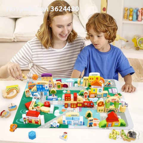 Дървен конструктор 120 части, снимка 5 - Конструктори - 42649625