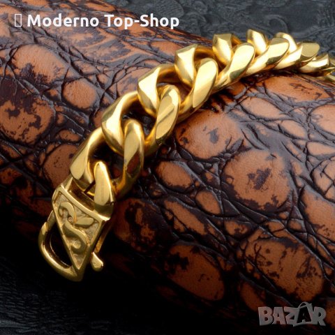 Масивна луксозна гривна от медицинска стомана с високо качество-80 грама !!!!!!, снимка 2 - Гривни - 34192412