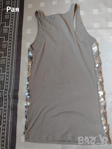 Елегантен потник с ламе в цвят каки AX Armani Exchange ,, снимка 2 - Потници - 50705712