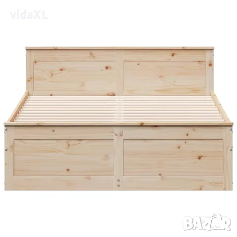 vidaXL Рамка за легло без матрак с табла 140x190 см борово дърво масив, снимка 4 - Спални и легла - 56147023