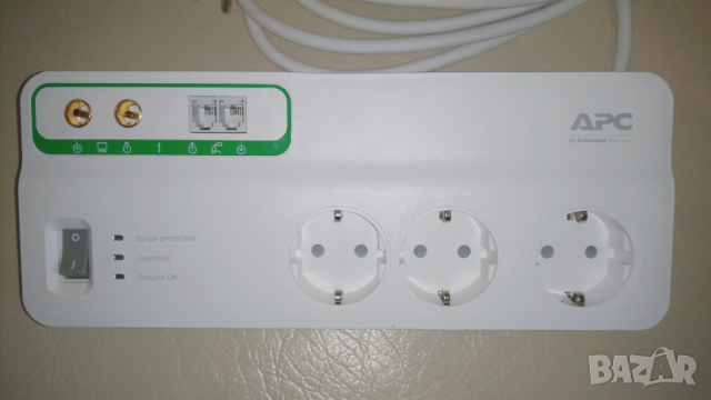 APC PMH63VT­GR Home/Office защита от пренапрежение с 6 гнезда и защита на телефон и коаксиален кабел, снимка 1