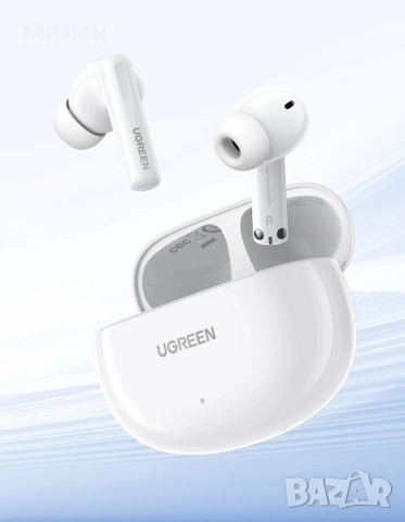 Безжични слушалки Ugreen - WS200 HiTune T6, TWS, ANC, бели, снимка 8 - Слушалки, hands-free - 52605409