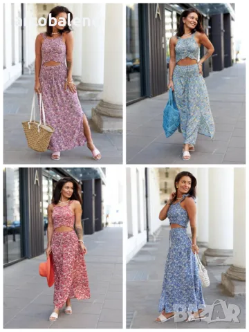 Дамски комплект от две части с топ и пола Febo, 4цвята 