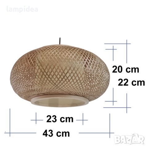 Пендел - Бамбук - Пръстен, снимка 4 - Лампи за таван - 41886441