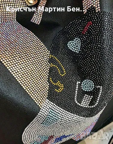 Раничка латексова кожа с кристали с голям капацитет , снимка 8 - Подаръци за жени - 47769627