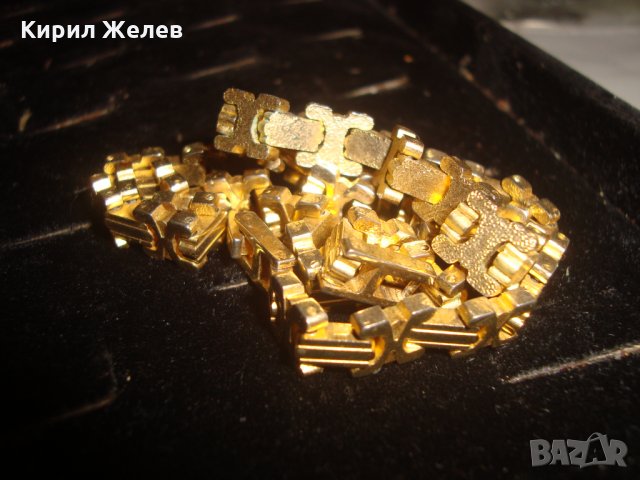 ДЕБЕЛО ПОЗЛАТЕН ВИНТИДЖ УНИСЕКС МОДЕЛ ЛАНЕЦ РЯДКА ПЛЕТКА ЗДРАВ ОТЛИЧЕН СТИЛЕН ЮВЕЛИРНА РАБОТА 24826, снимка 7 - Колиета, медальони, синджири - 34339513