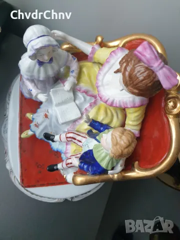 Барокова статуетка 36см-8кг/голяма стара немска порцеланова фигура-композиция/майка с деца, снимка 2 - Статуетки - 48197657