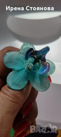 Регулируем пръстен с естествен цвят на орхидея., снимка 5 - Пръстени - 50995464