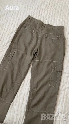 Linen Brown cargo pants, снимка 2 - Панталони - 51674254