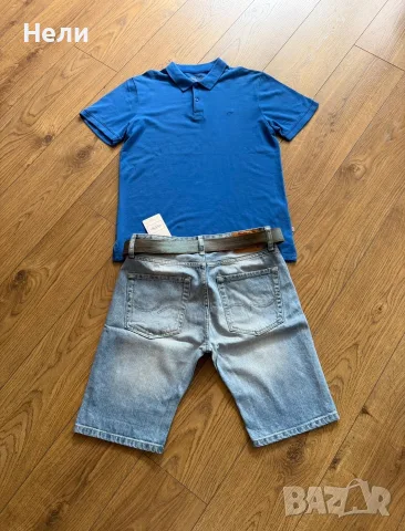 Jack & Jones Мъжки нови къси дънки и тениска, снимка 6 - Къси панталони - 55709566