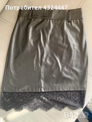 Дамска елегантна кожена пола размер S, снимка 2 - Поли - 52447720