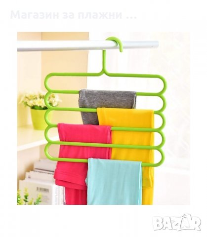 МУЛТИФУНКЦИОНАЛНА ПЛАСТМАСОВА ЗАКАЧАЛКА ЗА ПАНТАЛОНИ - код  5 отделения - ПЛАСТМАСОВА, снимка 3 - Органайзери - 34225551